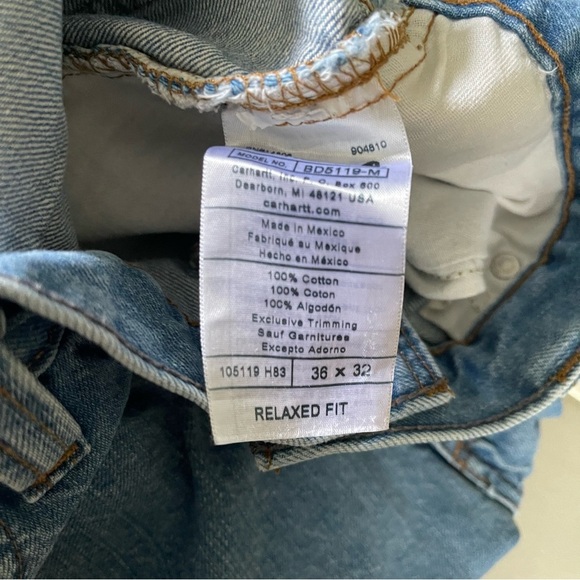 Carhartt Mens Relaxed Fit Jean Size 36 X 32 - Picture 7 of 7